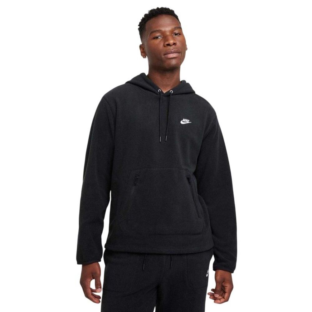 Nike Mens Logo Winter Pullover Hoodie / Black/White